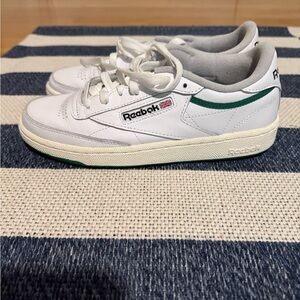 Reebok Women's White and Green Sneakers